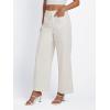 imageLILLUSORY Womens Linen Pants Lightweight Summer Wide Leg Cropped Capris PantsApricot