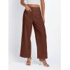 imageLILLUSORY Womens Linen Pants Lightweight Summer Wide Leg Cropped Capris PantsBrick Red