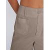 imageLILLUSORY Womens Linen Pants Lightweight Summer Wide Leg Cropped Capris PantsNutmeg