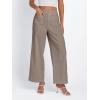 imageLILLUSORY Womens Linen Pants Lightweight Summer Wide Leg Cropped Capris PantsNutmeg