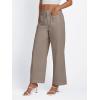 imageLILLUSORY Womens Linen Pants Lightweight Summer Wide Leg Cropped Capris PantsNutmeg