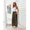 imageLILLUSORY Womens Linen Summer Palazzo Pants Flowy Wide Leg Beach Pants with PocketsCoffee