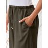 imageLILLUSORY Womens Linen Summer Palazzo Pants Flowy Wide Leg Beach Pants with PocketsCoffee
