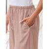 imageLILLUSORY Womens Linen Summer Palazzo Pants Flowy Wide Leg Beach Pants with PocketsDusty Pink
