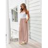 imageLILLUSORY Womens Linen Summer Palazzo Pants Flowy Wide Leg Beach Pants with PocketsDusty Pink