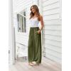 imageLILLUSORY Womens Linen Summer Palazzo Pants Flowy Wide Leg Beach Pants with PocketsGreen