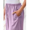imageLILLUSORY Womens Linen Summer Palazzo Pants Flowy Wide Leg Beach Pants with PocketsLight Purple