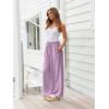 imageLILLUSORY Womens Linen Summer Palazzo Pants Flowy Wide Leg Beach Pants with PocketsLight Purple