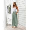 imageLILLUSORY Womens Linen Summer Palazzo Pants Flowy Wide Leg Beach Pants with PocketsSage