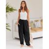 imageLILLUSORY Womens Linen Wide Leg Pants 2025 Casual Loose Lightweigt Beach Palazzo Harem PantsBlack
