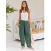 imageLILLUSORY Womens Linen Wide Leg Pants 2025 Casual Loose Lightweigt Beach Palazzo Harem PantsGreen