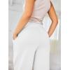 imageLILLUSORY Womens Wide Leg Sweatpants 2024 Fall Casual High Wasited PantsWhite