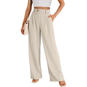 imageLILLUSORY Wide Leg Dress Pants Womens High Waisted Dressy TrousersBeige