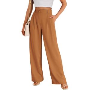 imageLILLUSORY Wide Leg Dress Pants Womens High Waisted Dressy TrousersBrown