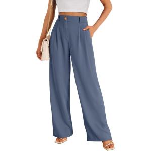 imageLILLUSORY Wide Leg Dress Pants Womens High Waisted Dressy TrousersDusty Blue