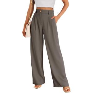 imageLILLUSORY Wide Leg Dress Pants Womens High Waisted Dressy TrousersMocha Brown