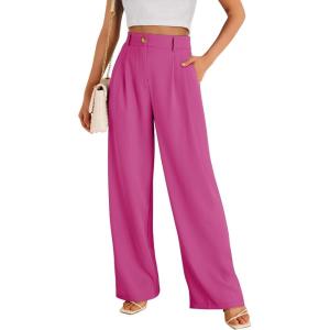 imageLILLUSORY Wide Leg Dress Pants Womens High Waisted Dressy TrousersPink