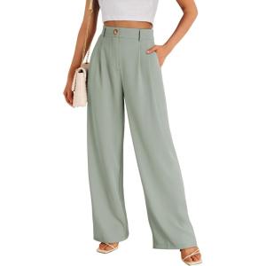 imageLILLUSORY Wide Leg Dress Pants Womens High Waisted Dressy TrousersSage Green