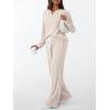 imageLILLUSORY Womens 2 Piece Lounge Sets Fall Outfits Henley Neck Sweater 2025 Matching Sweat Suits Comfy Pajamas Clothes Pockets