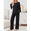 imageLILLUSORY 2 Piece Lounge Sets Matching Fall Outfits Pajamas Casual Travel 2025 Sweatsuits Wide Leg Clothes Fashion TracksuitsBlack