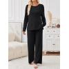 imageLILLUSORY 2 Piece Lounge Sets Matching Fall Outfits Pajamas Casual Travel 2025 Sweatsuits Wide Leg Clothes Fashion TracksuitsBlack