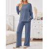 imageLILLUSORY 2 Piece Lounge Sets Matching Fall Outfits Pajamas Casual Travel 2025 Sweatsuits Wide Leg Clothes Fashion TracksuitsBlue