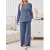 imageLILLUSORY 2 Piece Lounge Sets Matching Fall Outfits Pajamas Casual Travel 2025 Sweatsuits Wide Leg Clothes Fashion TracksuitsBlue