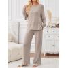 imageLILLUSORY 2 Piece Lounge Sets Matching Fall Outfits Pajamas Casual Travel 2025 Sweatsuits Wide Leg Clothes Fashion TracksuitsKhaki