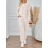 imageLILLUSORY 2 Piece Lounge Sets for Women Fall Lightweight Cute Soft Pajamas Two Piece Comfy Loungewear Travel Matching SetApricot
