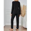 imageLILLUSORY 2 Piece Lounge Sets for Women Fall Lightweight Cute Soft Pajamas Two Piece Comfy Loungewear Travel Matching SetBlack
