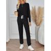 imageLILLUSORY 2 Piece Lounge Sets for Women Fall Lightweight Cute Soft Pajamas Two Piece Comfy Loungewear Travel Matching SetBlack