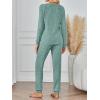 imageLILLUSORY 2 Piece Lounge Sets for Women Fall Lightweight Cute Soft Pajamas Two Piece Comfy Loungewear Travel Matching SetGreen
