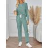 imageLILLUSORY 2 Piece Lounge Sets for Women Fall Lightweight Cute Soft Pajamas Two Piece Comfy Loungewear Travel Matching SetGreen