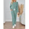 imageLILLUSORY 2 Piece Lounge Sets for Women Fall Lightweight Cute Soft Pajamas Two Piece Comfy Loungewear Travel Matching SetGreen