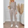 imageLILLUSORY 2 Piece Lounge Sets for Women Fall Lightweight Cute Soft Pajamas Two Piece Comfy Loungewear Travel Matching SetKhaki