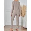 imageLILLUSORY 2 Piece Lounge Sets for Women Fall Lightweight Cute Soft Pajamas Two Piece Comfy Loungewear Travel Matching SetKhaki