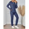 imageLILLUSORY 2 Piece Lounge Sets for Women Fall Lightweight Cute Soft Pajamas Two Piece Comfy Loungewear Travel Matching SetNavy