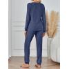 imageLILLUSORY 2 Piece Lounge Sets for Women Fall Lightweight Cute Soft Pajamas Two Piece Comfy Loungewear Travel Matching SetNavy