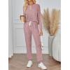 imageLILLUSORY 2 Piece Lounge Sets for Women Fall Lightweight Cute Soft Pajamas Two Piece Comfy Loungewear Travel Matching SetPink