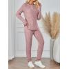 imageLILLUSORY 2 Piece Lounge Sets for Women Fall Lightweight Cute Soft Pajamas Two Piece Comfy Loungewear Travel Matching SetPink