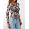 imageLILLUSORY Boat Neck DoubleLayer Lace Long Sleeve Sheer Floral Mesh Going Out Tops Fall Fashion Outfits 2025Floral Fierce