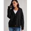 imageLILLUSORY Cardigan Sweaters for Women 2025 Early Fall Fashion Oversized Lightweight Sweater V Neck Knit Work Casual Outfits Clothes Button Tops Shirts BlousesBlack