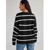 imageLILLUSORY Cardigan Sweaters for Women 2025 Early Fall Fashion Oversized Lightweight Sweater V Neck Knit Work Casual Outfits Clothes Button Tops Shirts BlousesStriped Black