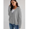 imageLILLUSORY Cardigan Sweaters for Women 2025 Early Fall Fashion Oversized Lightweight Sweater V Neck Knit Work Casual Outfits Clothes Button Tops Shirts BlousesLight Grey