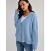 imageLILLUSORY Cardigan Sweaters for Women 2025 Early Fall Fashion Oversized Lightweight Sweater V Neck Knit Work Casual Outfits Clothes Button Tops Shirts BlousesLight Blue