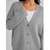 imageLILLUSORY Cardigan Sweaters for Women 2025 Early Fall Fashion Oversized Lightweight Sweater V Neck Knit Work Casual Outfits Clothes Button Tops Shirts BlousesLight Grey