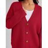 imageLILLUSORY Cardigan Sweaters for Women 2025 Early Fall Fashion Oversized Lightweight Sweater V Neck Knit Work Casual Outfits Clothes Button Tops Shirts BlousesRed