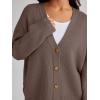 imageLILLUSORY Cardigan Sweaters for Women 2025 Early Fall Fashion Oversized Lightweight Sweater V Neck Knit Work Casual Outfits Clothes Button Tops Shirts BlousesNutmeg