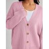 imageLILLUSORY Cardigan Sweaters for Women 2025 Early Fall Fashion Oversized Lightweight Sweater V Neck Knit Work Casual Outfits Clothes Button Tops Shirts BlousesPink