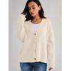 imageLILLUSORY Cardigan Sweaters for Women 2025 Early Fall Fashion Oversized Lightweight Sweater V Neck Knit Work Casual Outfits Clothes Button Tops Shirts BlousesApricot